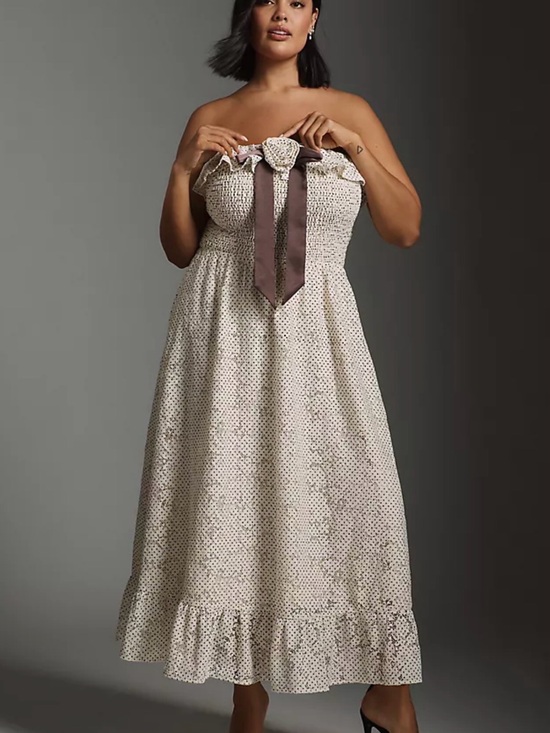 Anthropologie Dresses & Skirts - Maude Club Pippa Strapless Smocked Maxi